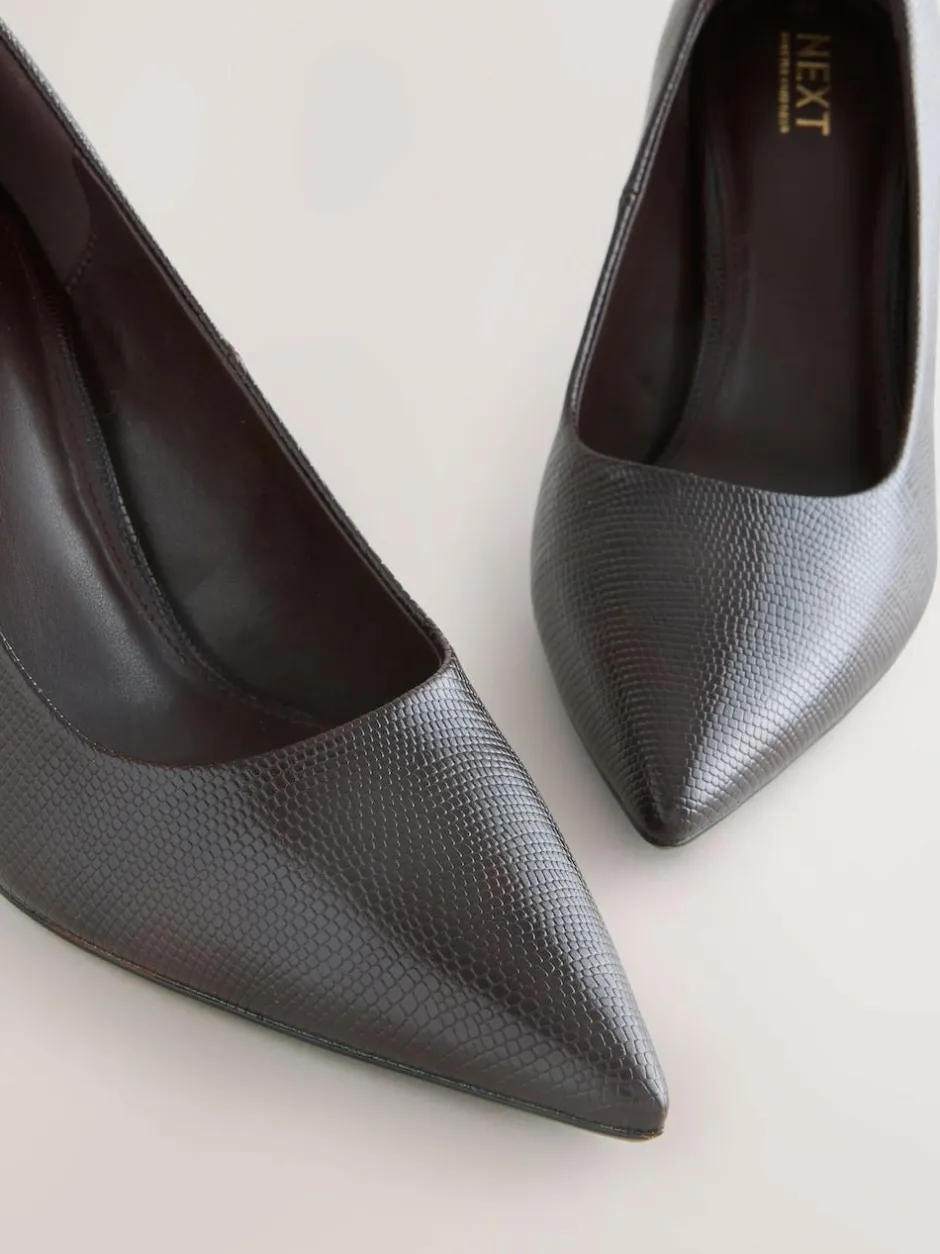 Next Standard/Wide Fit Forever Comfort® Point Toe Court Heels Chocolate Brown New