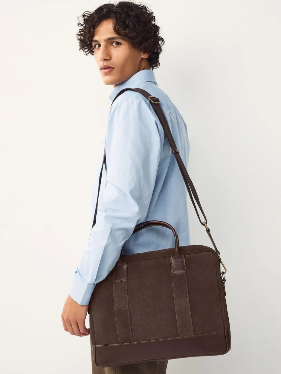 Next Chocolate Brown Suede Briefcase Best