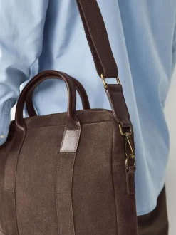 Next Chocolate Brown Suede Briefcase Best