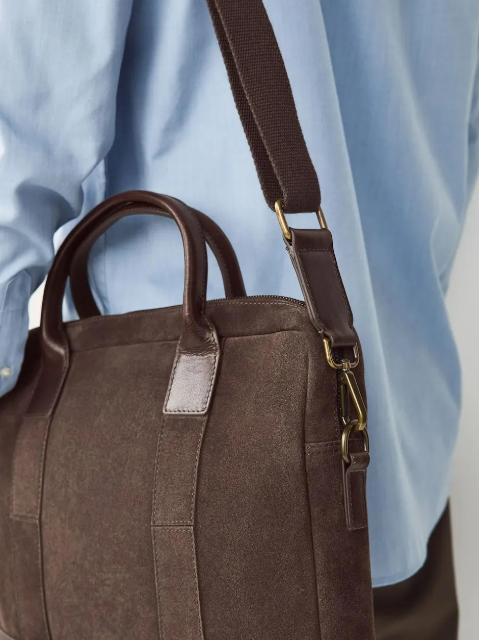 Next Chocolate Brown Suede Briefcase Best