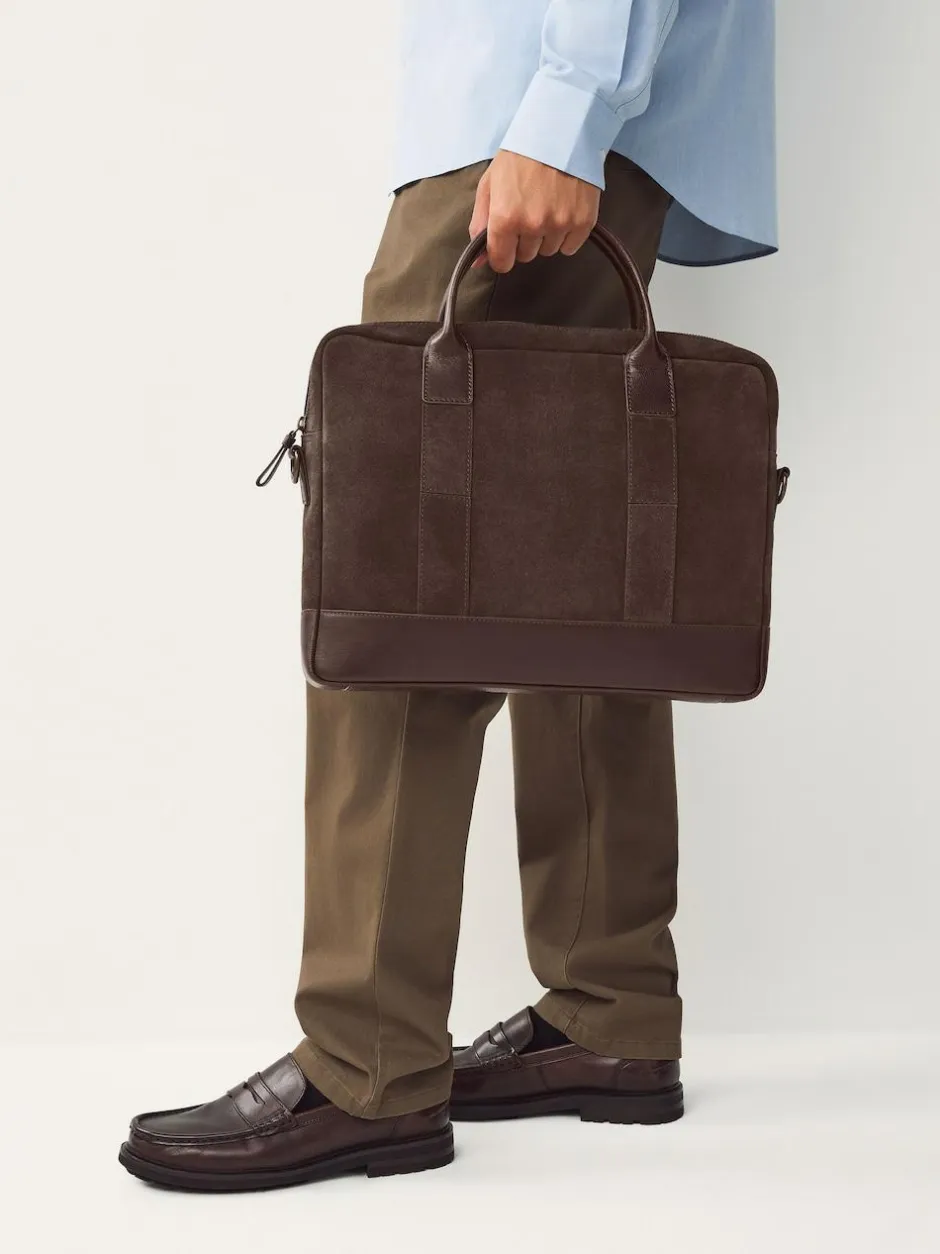 Next Chocolate Brown Suede Briefcase Best