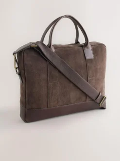 Next Chocolate Brown Suede Briefcase Best