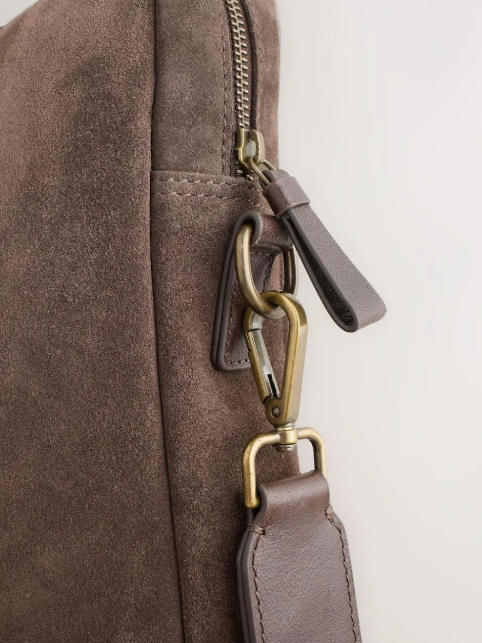 Next Chocolate Brown Suede Briefcase Best