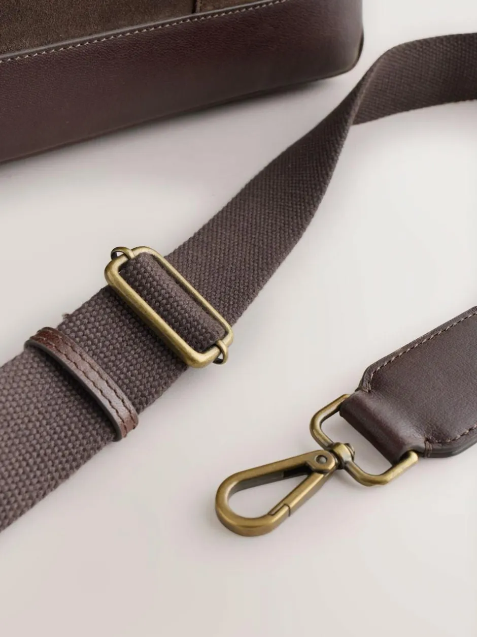 Next Chocolate Brown Suede Briefcase Best