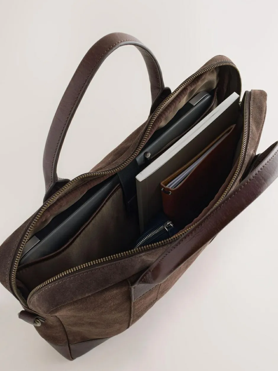 Next Chocolate Brown Suede Briefcase Best
