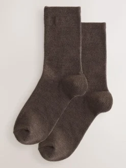 Next Thermal Fleece Socks 2 Pack Chocolate Brown Best