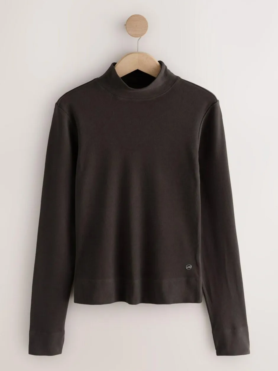 Next Thermal Soft Touch Long Sleeve High Neck Top Chocolate Brown Sale
