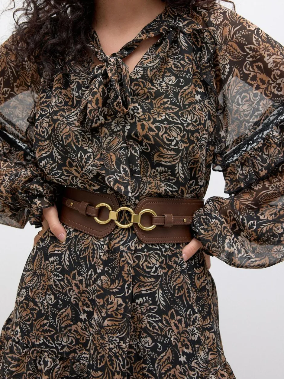Next Wide Corset Belt Chocolate Brown Outlet