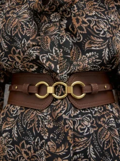 Next Wide Corset Belt Chocolate Brown Outlet