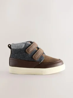 Next Chocolate Brown Wide Fit (G) Touch Fastening Boots Hot
