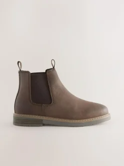 Next Wide Fit (G) Leather Chelsea Boots Chocolate Brown Best