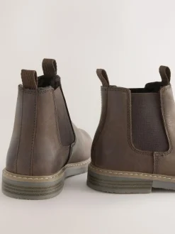 Next Wide Fit (G) Leather Chelsea Boots Chocolate Brown Best