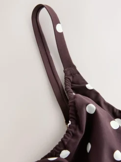 Next DD+ Wired Non Padded Bikini Top Chocolate Brown/Cream Spot Sale