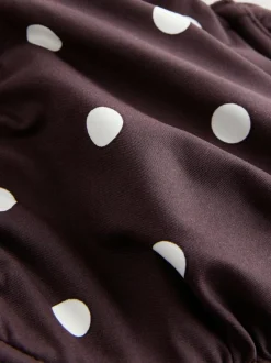 Next DD+ Wired Non Padded Bikini Top Chocolate Brown/Cream Spot Sale