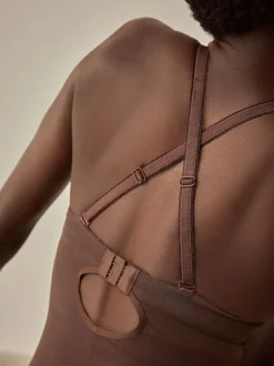 Next Firm Tummy Control Cupped Lace Body Chocolate Nude New
