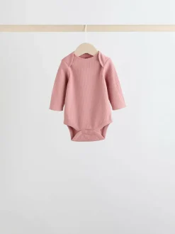 Next Chocolate Pink Long Sleeve Baby Bodysuits 5 Pack Sale