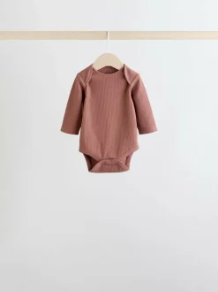 Next Chocolate Pink Long Sleeve Baby Bodysuits 5 Pack Sale