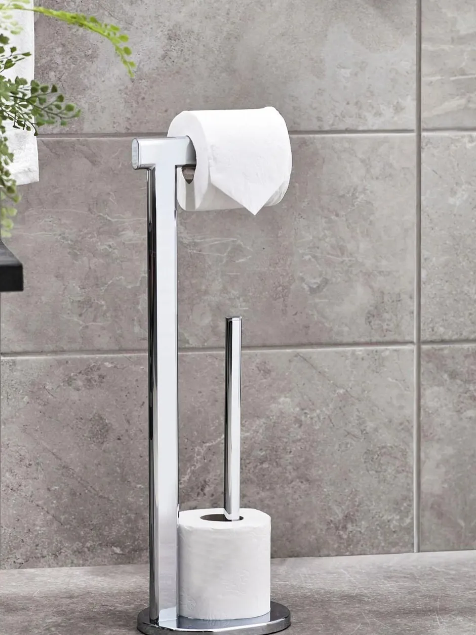 Next Chrome Oslo Toilet Roll Holder Hot