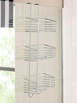 Next Over Door Three Tier Shower Caddy Chrome