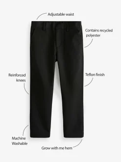 Clarks Black Fastened School Trousers with Stretch Discount
