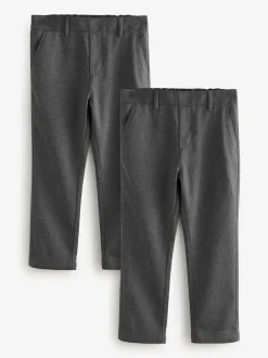 Clarks Pull On Regular Fit Trousers 2 Pack Grey Sale