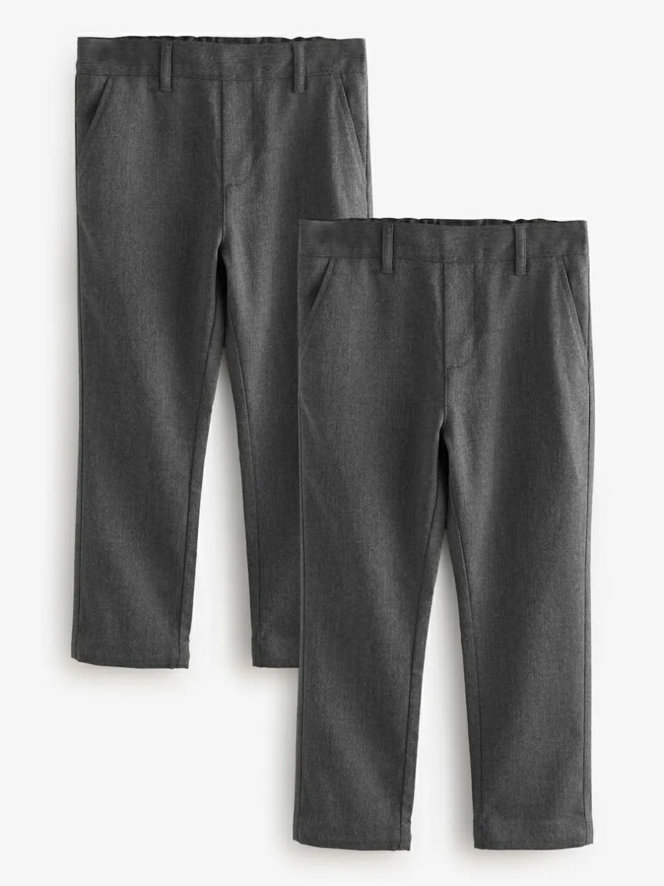 Clarks Pull On Regular Fit Trousers 2 Pack Grey Sale