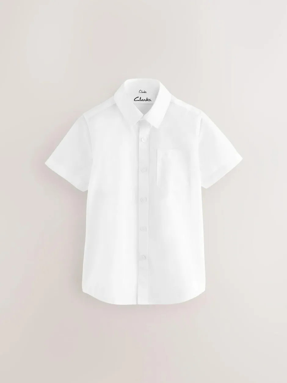 Clarks White Short Sleeve School Shirts 5 Pack Hot