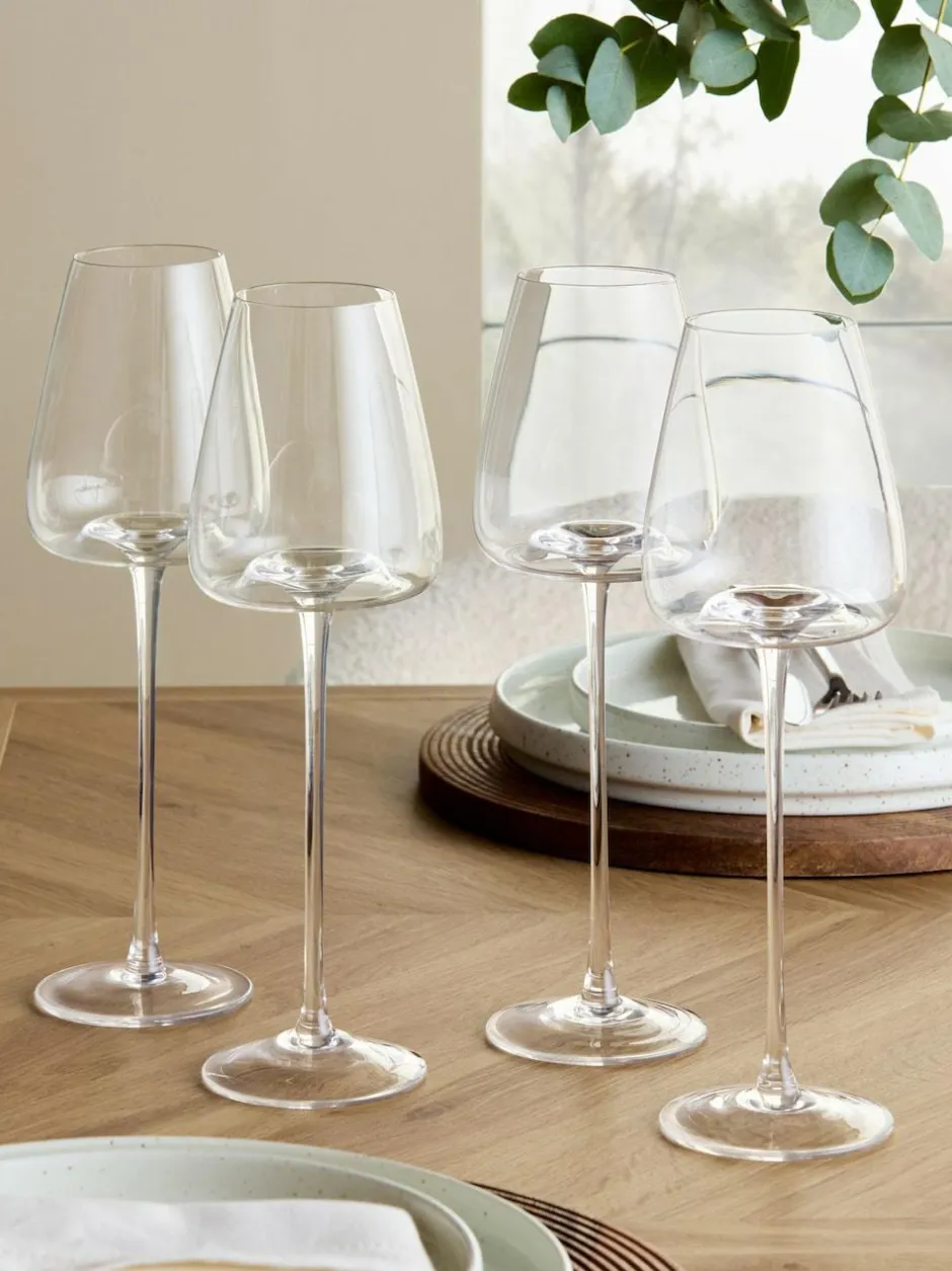 Next Clear Tapered Set of 4 White Wine Glasses Discount