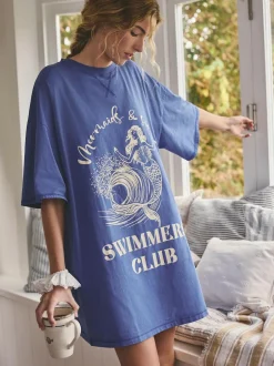 Next Cobalt Blue Graphic Nightie Clearance
