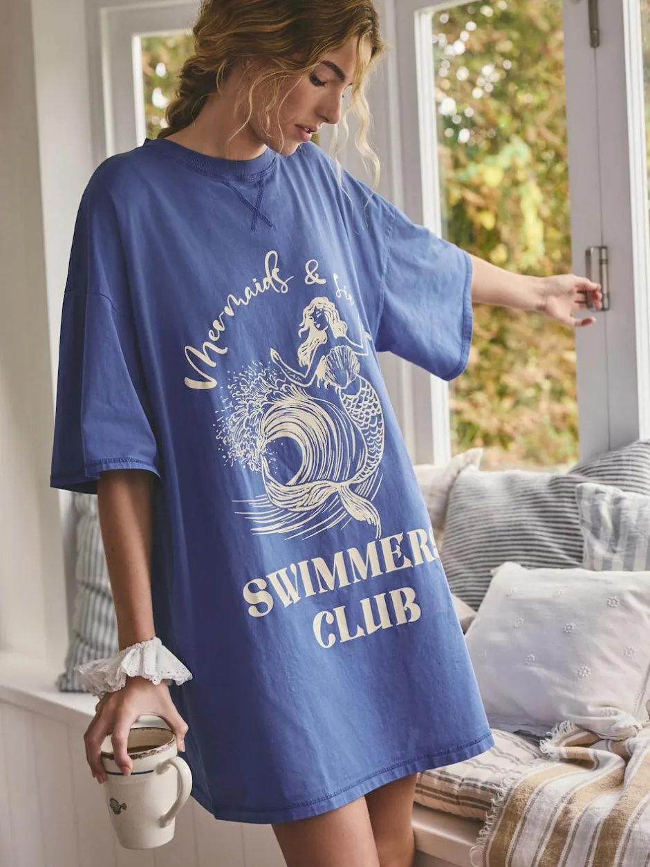 Next Cobalt Blue Graphic Nightie Clearance