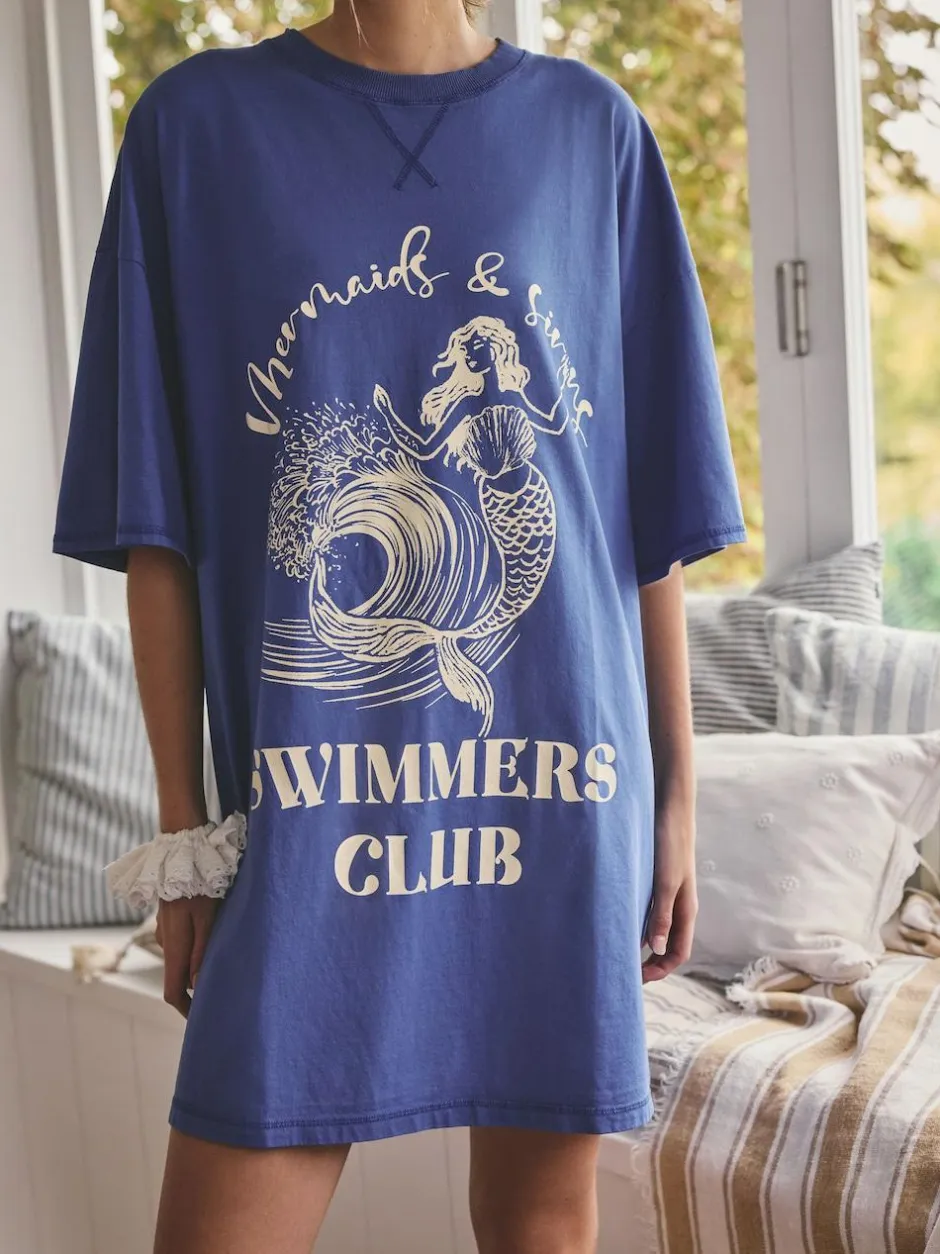 Next Cobalt Blue Graphic Nightie Clearance