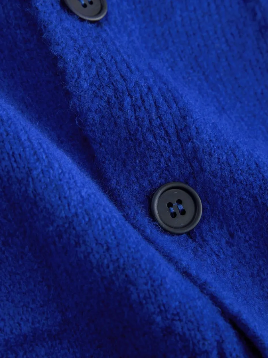 Next Regular Fit Embroidered Chest Motif Cardigan Cobalt Blue Hot