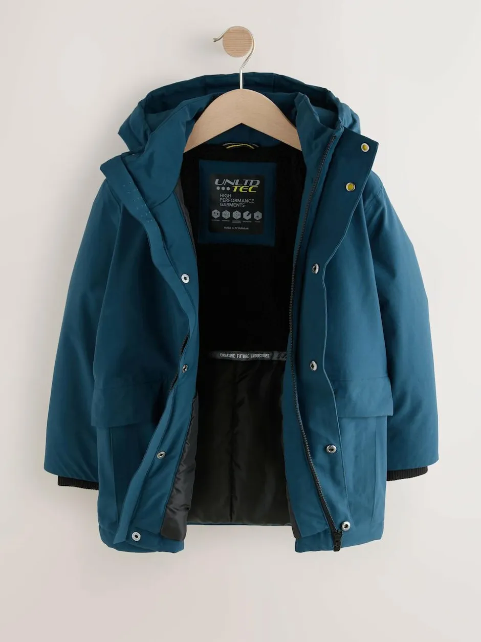 Next Waterproof Parka Coat (3-17yrs) Cobalt Blue Best
