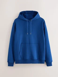 Next Cotton Rich Jersey Overhead Hoodies 2 Pack Cobalt Blue/Slate Grey Clearance
