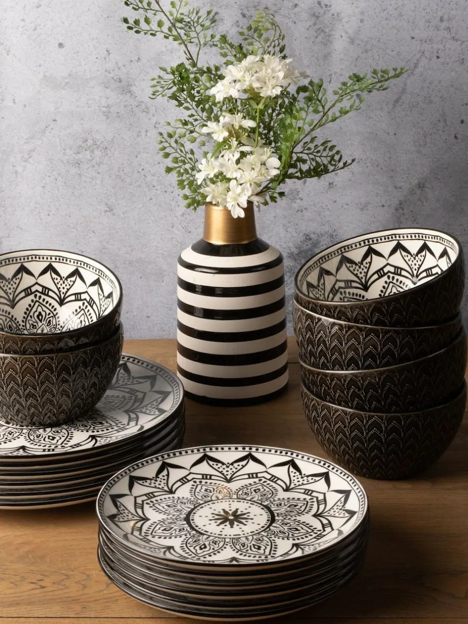 Code Maison 12 Piece Inari Dinner Set Black Clearance
