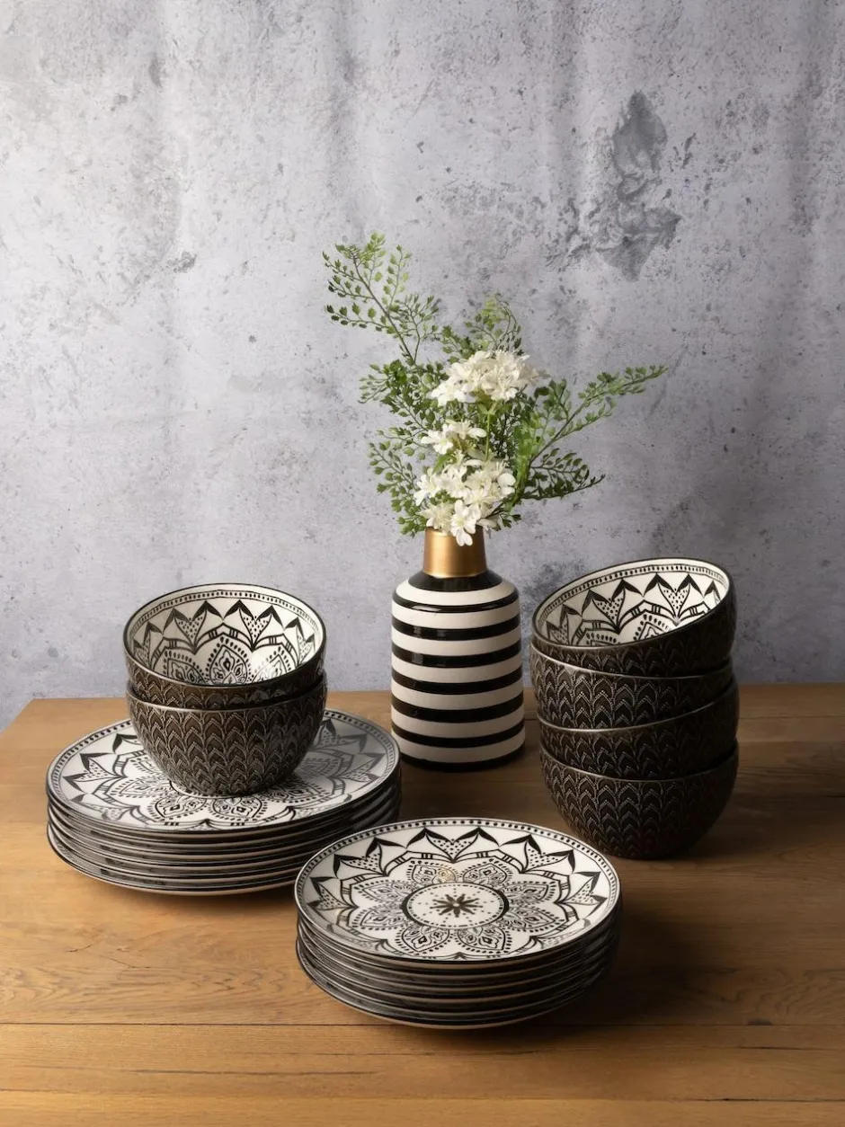 Code Maison 12 Piece Inari Dinner Set Black Clearance