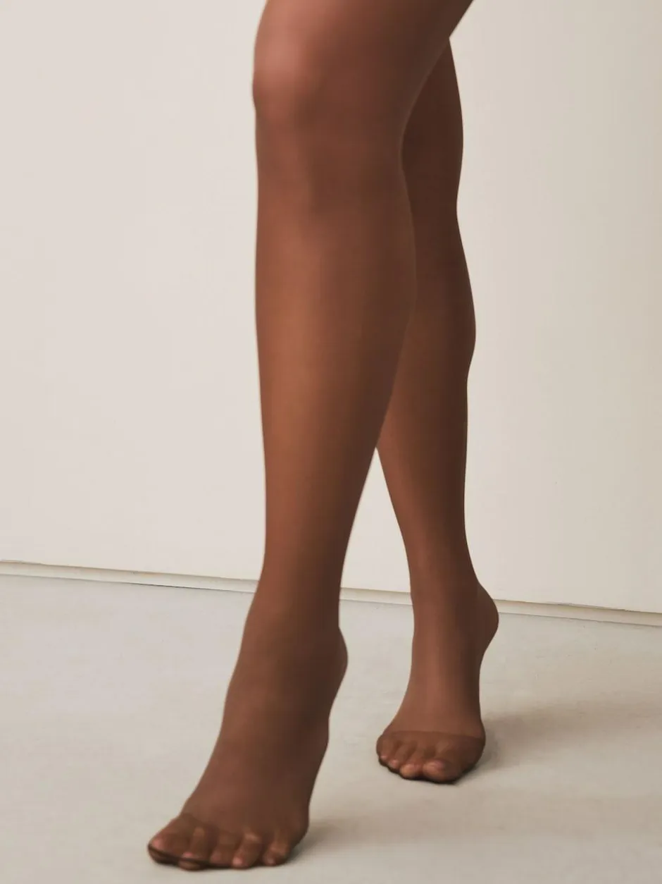 Next Coffee 20 Denier Sheer Gloss Tights 3 Pack New