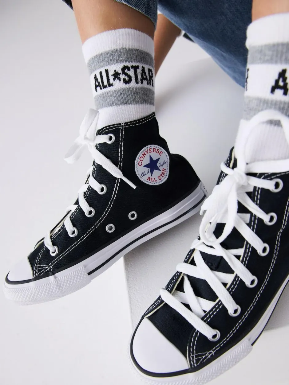 Converse Chuck Taylor High Top Junior Trainers Black/White Outlet