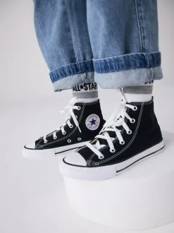 Converse Chuck Taylor High Top Junior Trainers Black/White Outlet