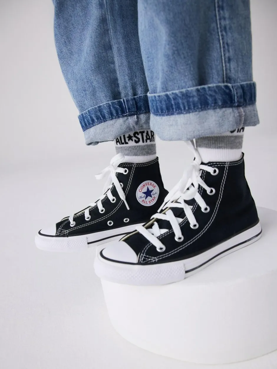 Converse Chuck Taylor High Top Junior Trainers Black/White Outlet