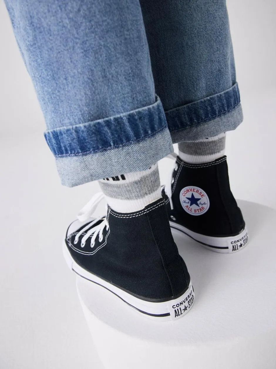 Converse Chuck Taylor High Top Junior Trainers Black/White Outlet