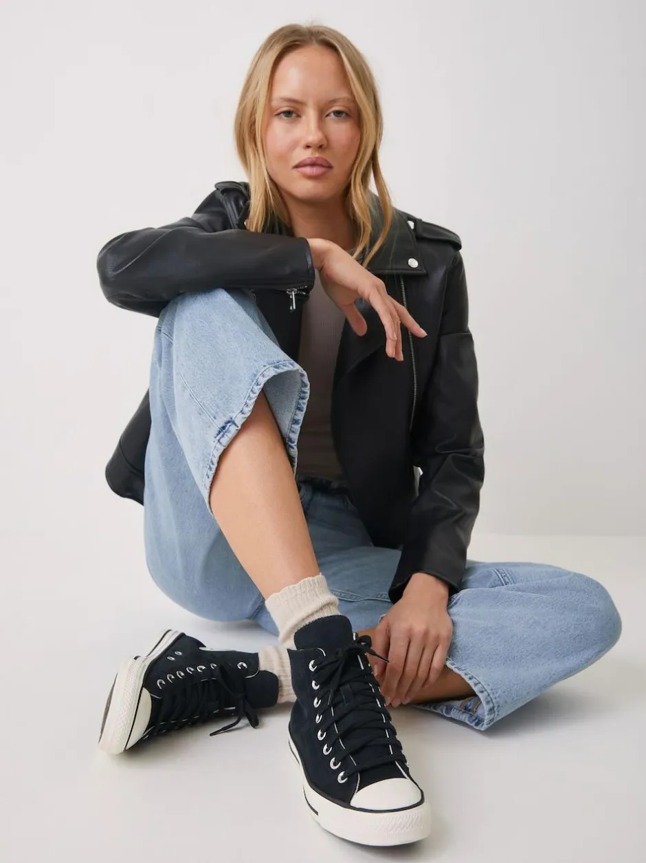 Converse Chuck Taylor Suede All Over High Trainers Leopard Black Outlet