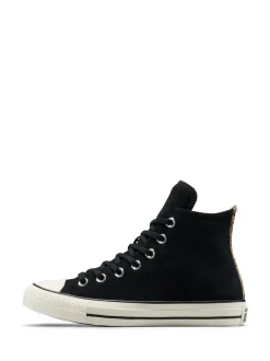 Converse Chuck Taylor Suede All Over High Trainers Leopard Black Outlet
