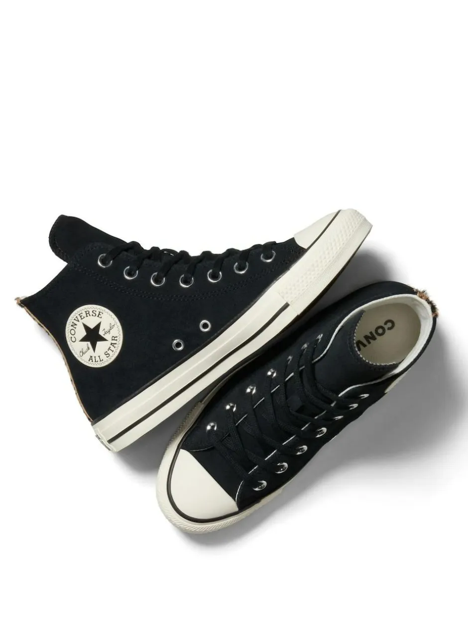 Converse Chuck Taylor Suede All Over High Trainers Leopard Black Outlet