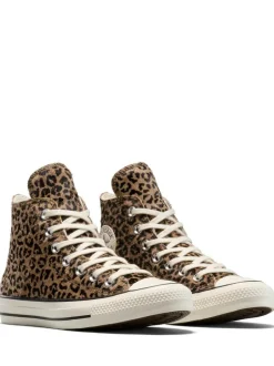 Converse Chuck Taylor Suede All Over High Trainers Leopard Brown Discount