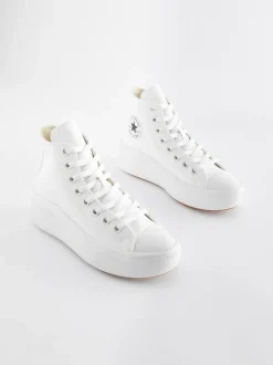 Converse Chuck Taylor All Star Move Platform Leather White New
