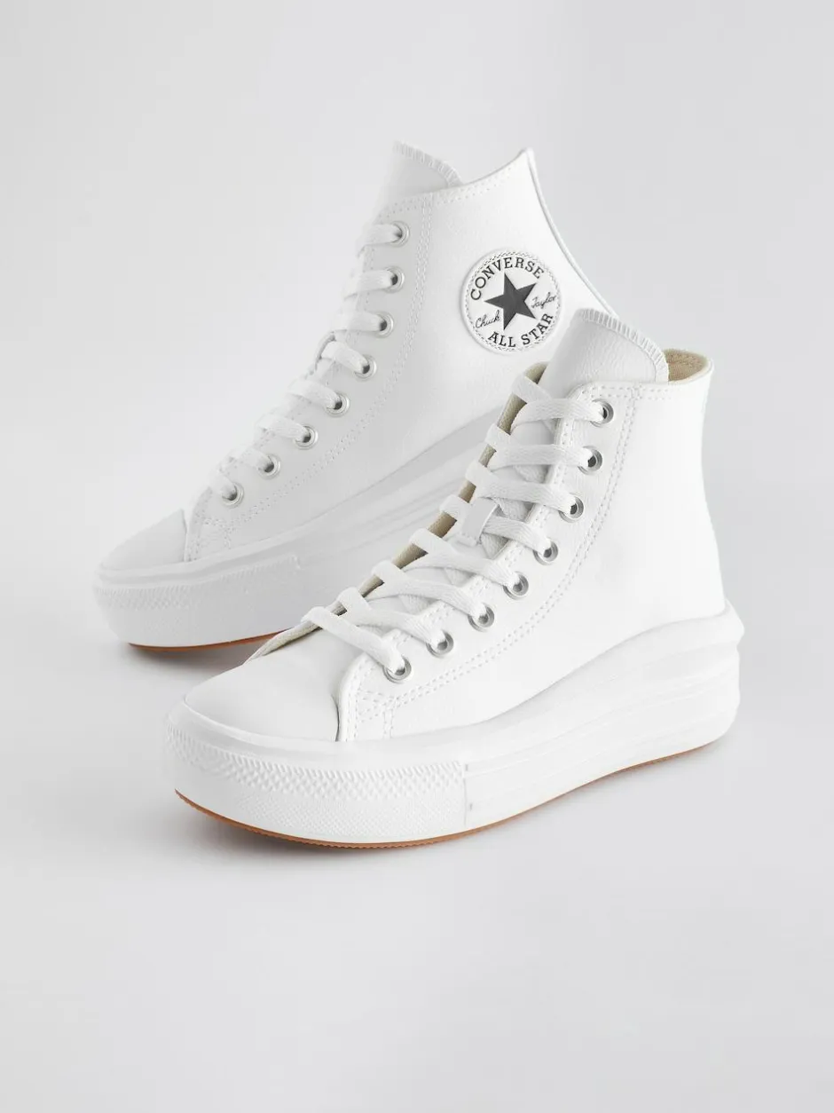 Converse Chuck Taylor All Star Move Platform Leather White New