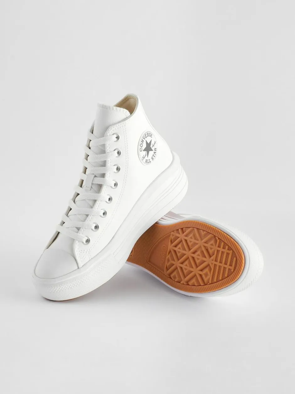 Converse Chuck Taylor All Star Move Platform Leather White New