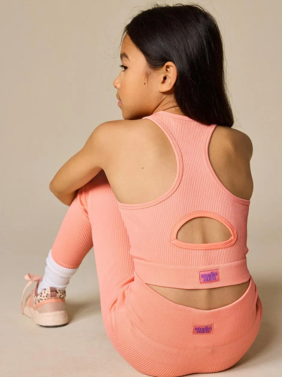 Next Sports Crop Top (5-16yrs) Coral Orange