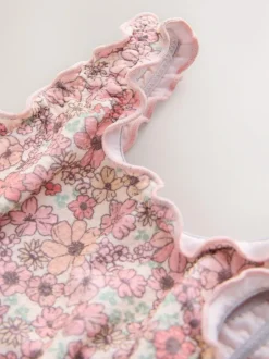 Next Lettuce Edge Swimsuit (3mths-7yrs) Coral Pink Ditsy Floral Online